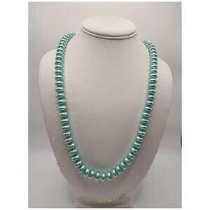 Vintage Mint Green Faux Pearl Necklace, 1950s
